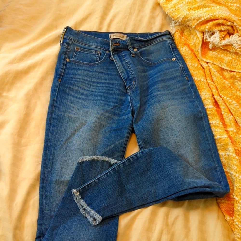 Madewell "tulip"high rise skinny light blue denim